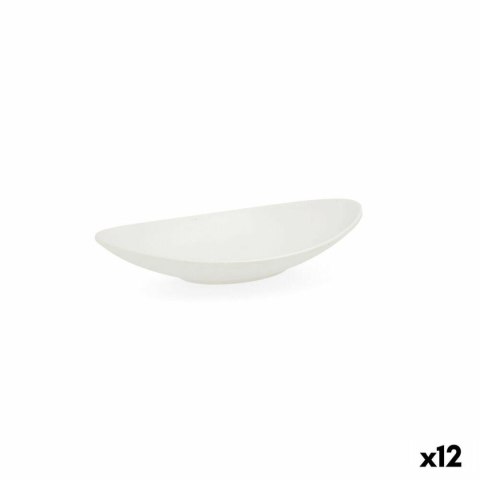 Talerz głęboki Quid Select Owalne Biały Plastikowy 18 x 10,5 x 3 cm (12 Sztuk)