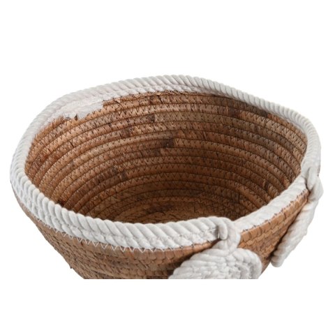 Dekoracja na Stół DKD Home Decor Biały Naturalny Sznurek Naturalne Włókno 29 x 29 x 14 cm 30 x 30 x 14 cm 32 x 32 x 14 cm