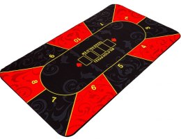 Składana mata do pokera, czerwono-czarna, 160 x 80 cm