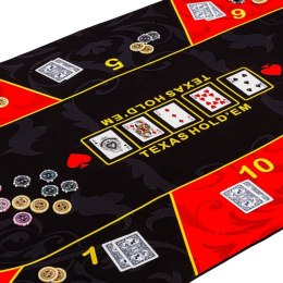 Składana mata do pokera, czerwono-czarna, 160 x 80 cm