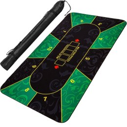 Składana mata do pokera, zielono-czarna, 160 x 80 cm