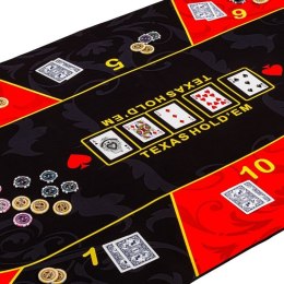 Składana mata do pokera, czerwono-czarna, 200 x 90 cm