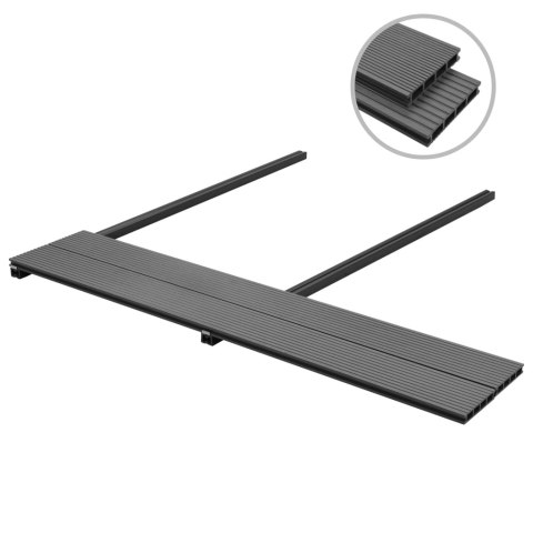 Deski tarasowe WPC z akcesoriami 10 m², 2.2 m, szare Deski tarasowe WPC z akcesoriami 10 m², 2.2 m, szare