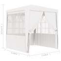 Namiot imprezowy ze ściankami, 2x2 m, biały, 90 g/m²