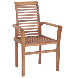 Krzesła sztaplowane, 6 szt., lite drewno tekowe
