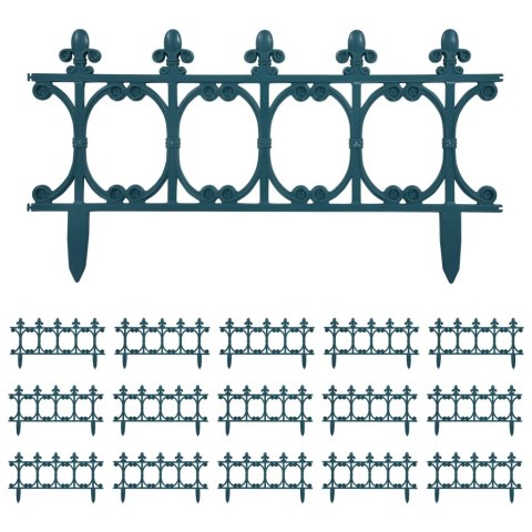 Obrzeża trawnikowe, 16 szt., zielone, 10 m, PP