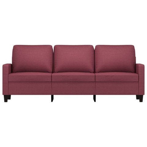 Sofa 3-osobowa, winna czerwień, 180 cm,tapicerowana tkaniną
