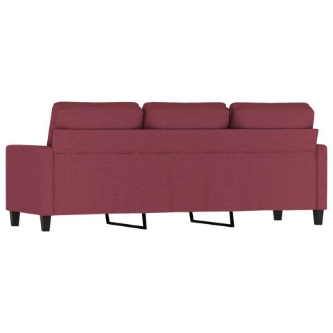 Sofa 3-osobowa, winna czerwień, 180 cm,tapicerowana tkaniną