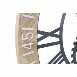 Zegar Ścienny DKD Home Decor Czarny Naturalny Żelazo Plastikowy Drewno MDF Koła zębate 76 x 4,5 x 76 cm (2 Sztuk)
