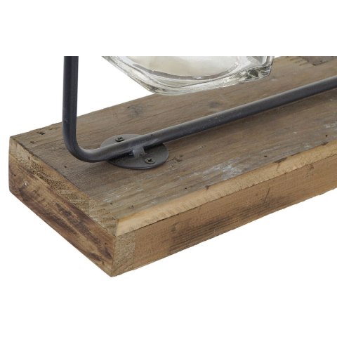 Wazon DKD Home Decor Czarny Naturalny Metal Szkło Drewno paulowni 49 x 11 x 27 cm (3 Części)