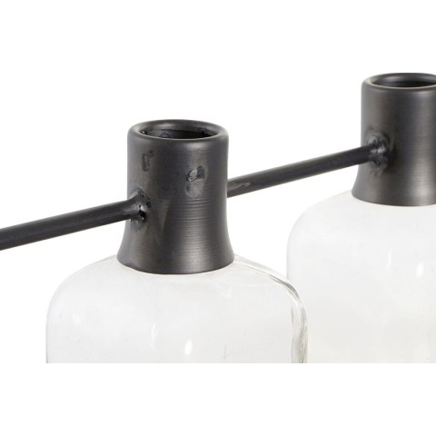 Wazon DKD Home Decor Czarny Naturalny Metal Szkło Drewno paulowni 49 x 11 x 27 cm (3 Części)