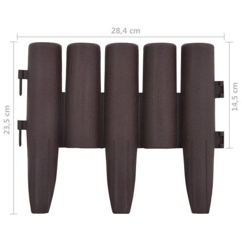 Obrzeża trawnikowe, 36 szt., brązowe, 10 m, PP