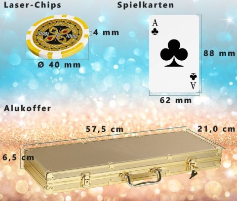 GamesPlanet Zestaw do pokera Gold Edition, 500 żetonów GamesPlanet Zestaw do pokera Gold Edition, 500 żetonów