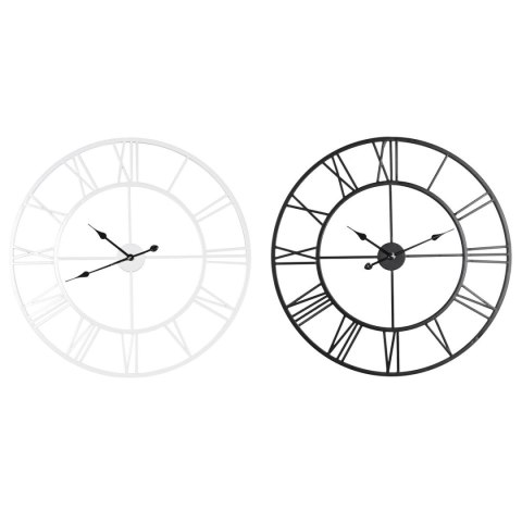 Zegar Ścienny Home ESPRIT Biały Czarny Metal 80 x 3 x 80 cm (2 Sztuk)
