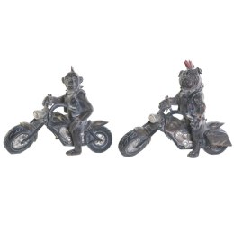 Figurka Dekoracyjna Home ESPRIT Ciemny szary Motocyklista 24 x 15 x 29 cm (2 Sztuk)