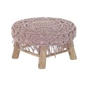 Ergonomiczny DKD Home Decor 48 x 48 x 30 cm Naturalny Drewno Brązowy Jasnoróżowy Makrama Boho