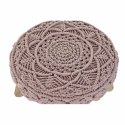 Ergonomiczny DKD Home Decor 48 x 48 x 30 cm Naturalny Drewno Brązowy Jasnoróżowy Makrama Boho