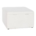 Taboret Home ESPRIT Biały Poliester Drewno MDF 60 x 60 x 36 cm