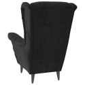 Fotel czarny, aksamitny