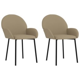 Krzesła stołowe, 2 szt., cappuccino, obite sztuczną skórą