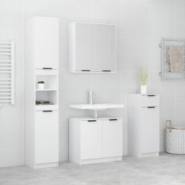 Zestaw 4 szafek do łazienki, biały, materiał drewnopochodny
