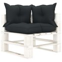 Ogrodowa sofa 4-osobowa z palet, antracytowe poduszki, drewno