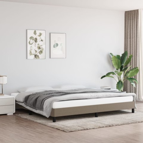 Rama łóżka, kolor taupe, 200x200 cm, obita tkaniną