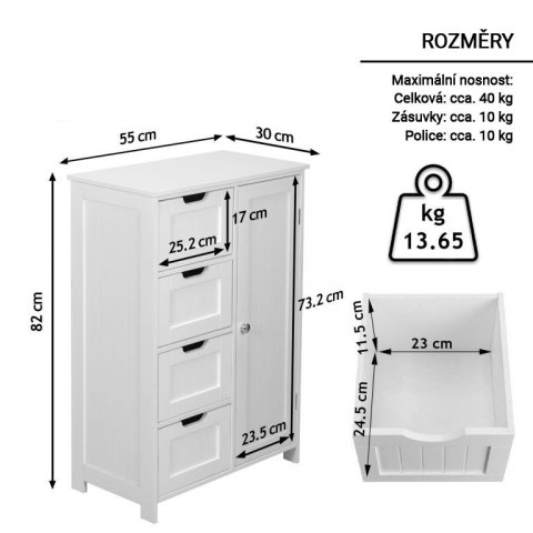 Miadomodo Szafka do przechowywania z 4 szufladami 55x30x82cm Miadomodo Szafka do przechowywania z 4 szufladami 55x30x82cm