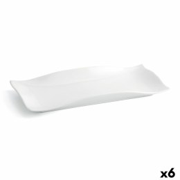 Płaski Talerz Quid Gastro Fun Biały Ceramika 29,5 x 11 x 3 cm (6 Sztuk)