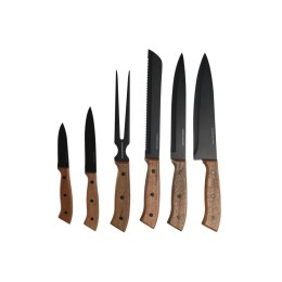 Zestaw noży Home ESPRIT Czarny Stal nierdzewna Drewno akacjowe 4 x 1 x 33 cm 6 Części