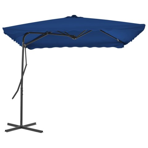 Parasol ogrodowy na stalowym słupku, niebieski, 250x250x230 cm