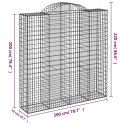 Kosze gabionowe, 11 szt, 200x50x200/220cm, galwanizowane żelazo