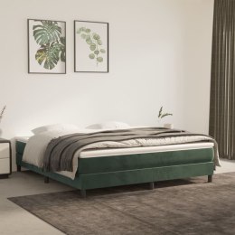 Łóżko kontynentalne z materacem, ciemnozielone, 160x200 cm