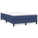 Łóżko kontynentalne z materacem, niebieskie, tkanina 120x200 cm