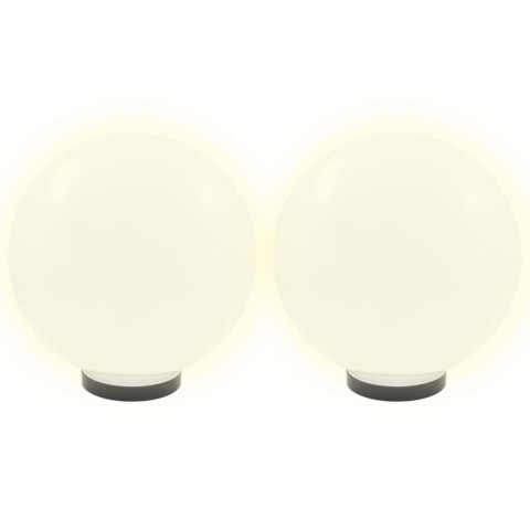 Lampy zewnętrzne LED, 2 szt., kule 30 cm, PMMA