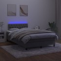 Łóżko kontynentalne z materacem i LED, szary aksamit, 120x200cm