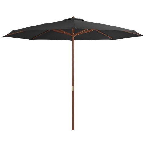 Parasol ogrodowy na drewnianym słupku, 350 cm, antracytowy