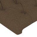 Rama łóżka z zagłówkiem, ciemnobrązowa 140x190 cm obita tkaniną