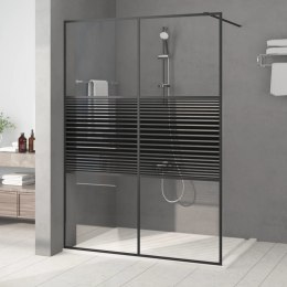 Ścianka prysznicowa, czarna, 140x195 cm, przejrzyste szkło ESG