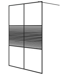 Ścianka prysznicowa, czarna, 140x195 cm, przejrzyste szkło ESG