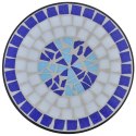 Mozaikowy stolik boczny, niebiesko-biały
