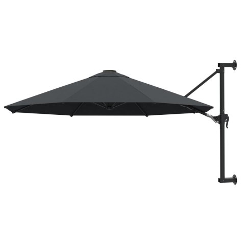 Parasol ścienny na metalowym słupku, 300 cm, antracytowy