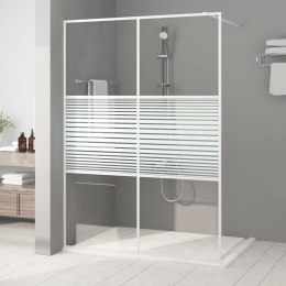 Ścianka prysznicowa, biała, 140x195 cm, przezroczyste szkło ESG