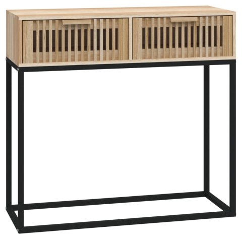 Stolik konsolowy, 80x30x75 cm, materiał drewnopochodny i żelazo Stolik konsolowy, 80x30x75 cm, materiał drewnopochodny i żelazo