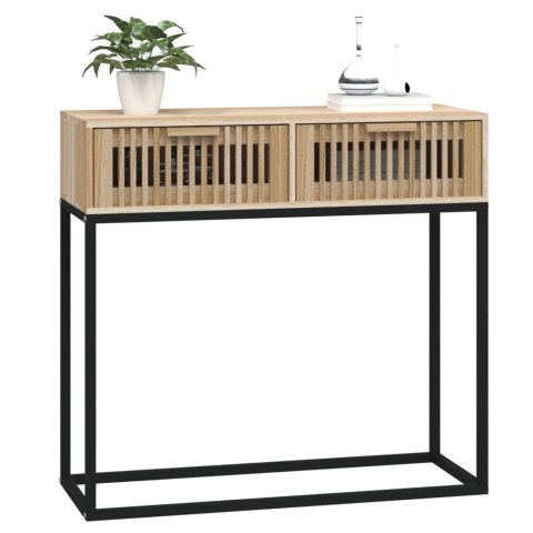 Stolik konsolowy, 80x30x75 cm, materiał drewnopochodny i żelazo Stolik konsolowy, 80x30x75 cm, materiał drewnopochodny i żelazo