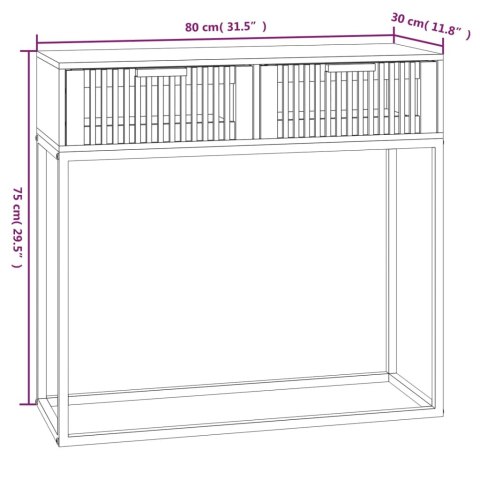 Stolik konsolowy, 80x30x75 cm, materiał drewnopochodny i żelazo Stolik konsolowy, 80x30x75 cm, materiał drewnopochodny i żelazo