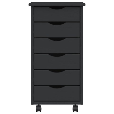 Szafka na kółkach MOSS, z szufladami, szara, sosna