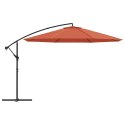 Wiszący parasol ze słupkiem aluminiowym, 350 cm, terakotowy