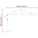 Wiszący parasol ze słupkiem aluminiowym, 350 cm, terakotowy