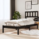 Rama łóżka, czarna, 90x190 cm, lite drewno sosnowe
